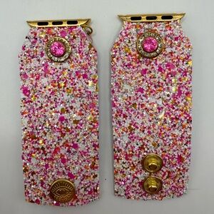 Watch Me Creations Pink Confetti Glitter Apple Watch Band